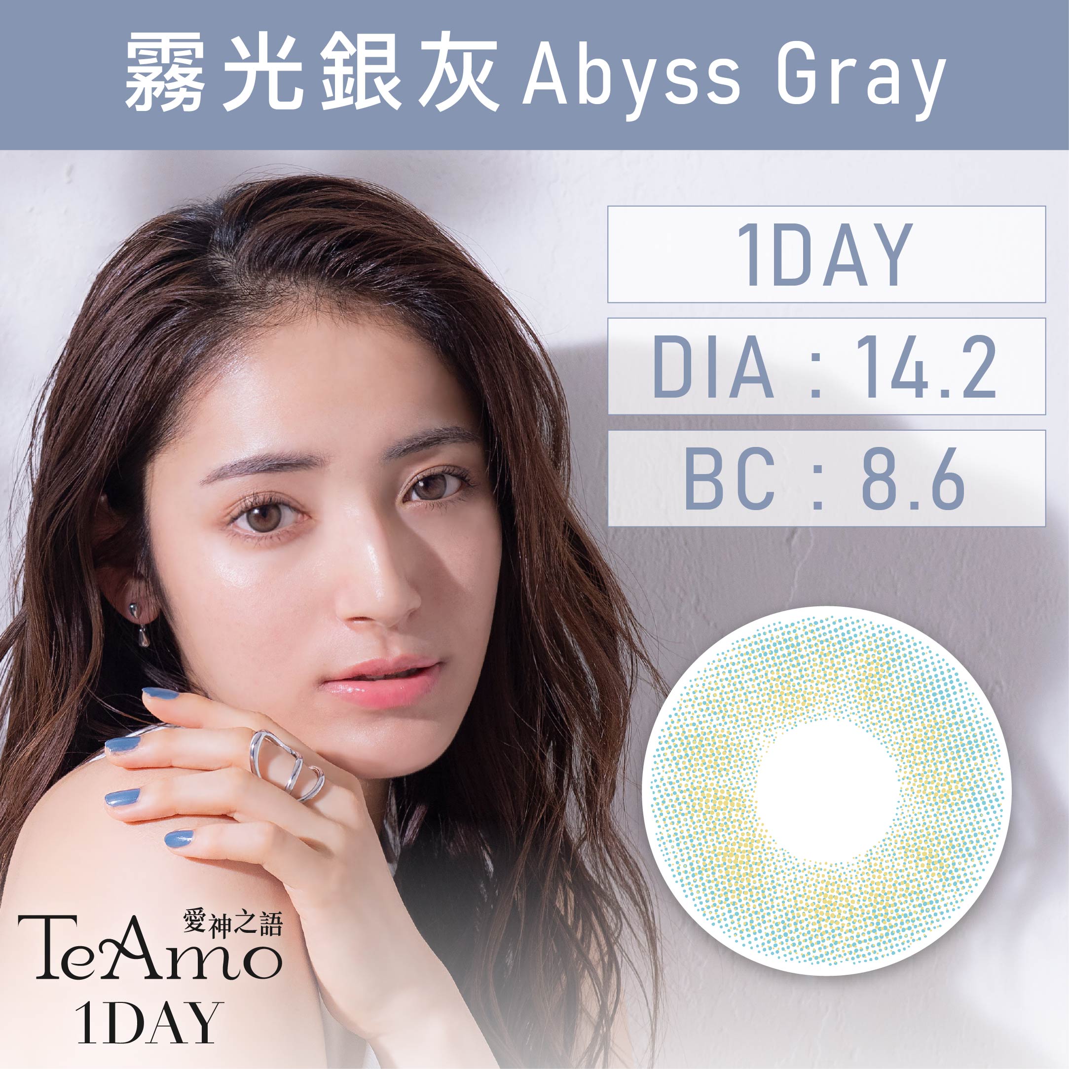 TeAmo 1day 《Abyss Gray - 霧光銀灰》 1盒10片裝