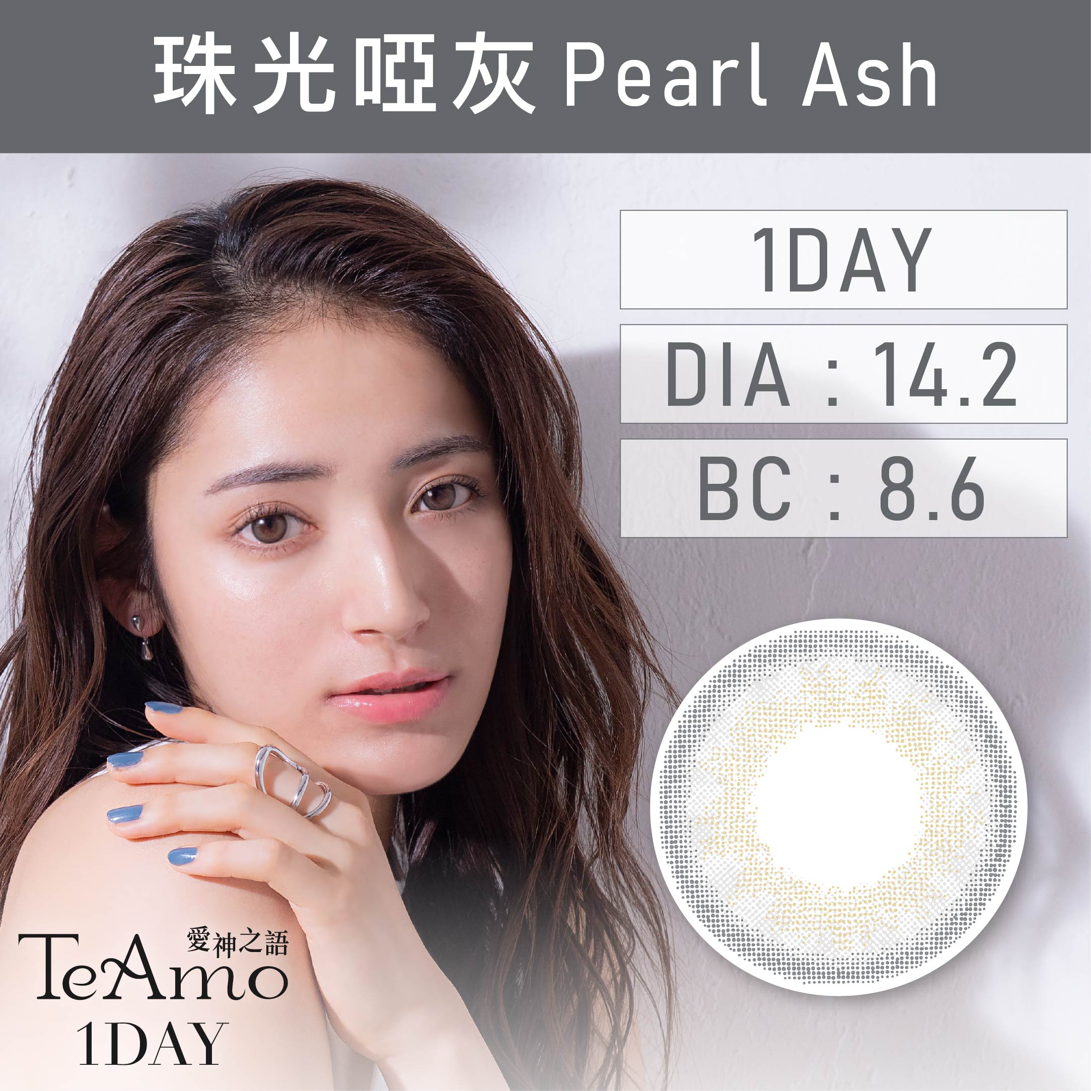 TeAmo 1day 《Pearl Ash - 珠光啞灰》 1盒10片裝